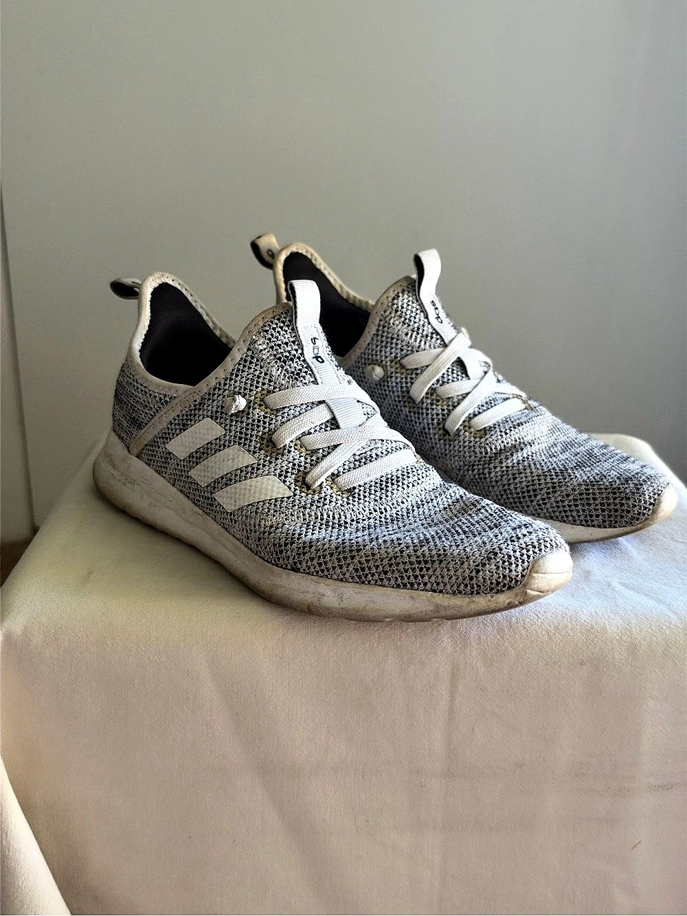 adidas Cloudfoam Racer TR Knit Sneakers White & Gray